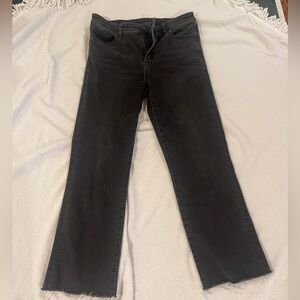 American Eagle Outfitters Women's Black High Level Bootcut Crop Jeans